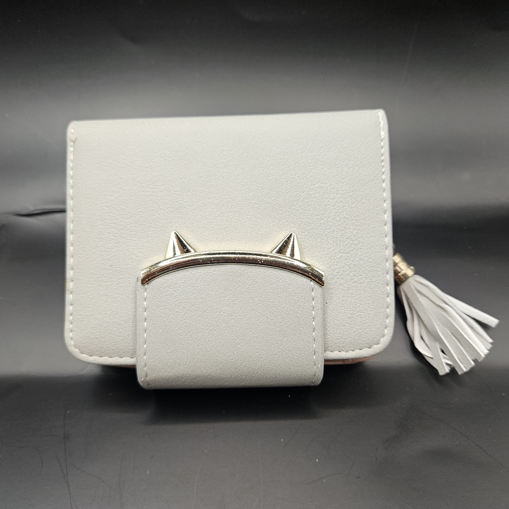 Cat Ears Wallet with Gold Accents - Light Gray